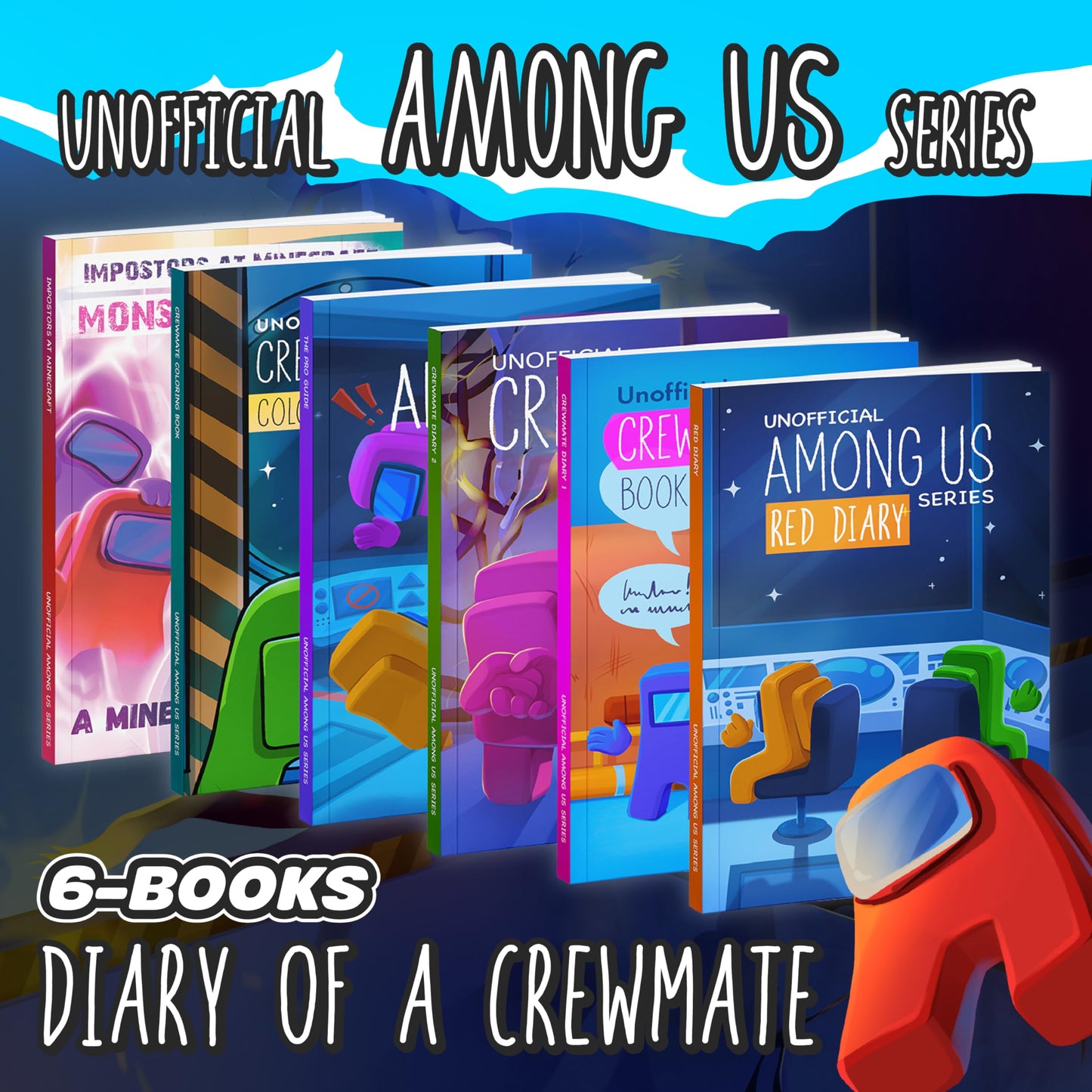 Kid-Fi Media Among Us Inspired Boxed Set - 5 Adventure Stories for Kids, Young Gaming Fans (Plus Bonus Coloring Book) - Unofficial & Independent, Gift