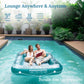 Sunrio Inflatable Tanning Pool Lounger Float for Adults - Blow up Pool & Lake floaties Sunbathing Tub Tanning Bed with Pillow and Drink Holders