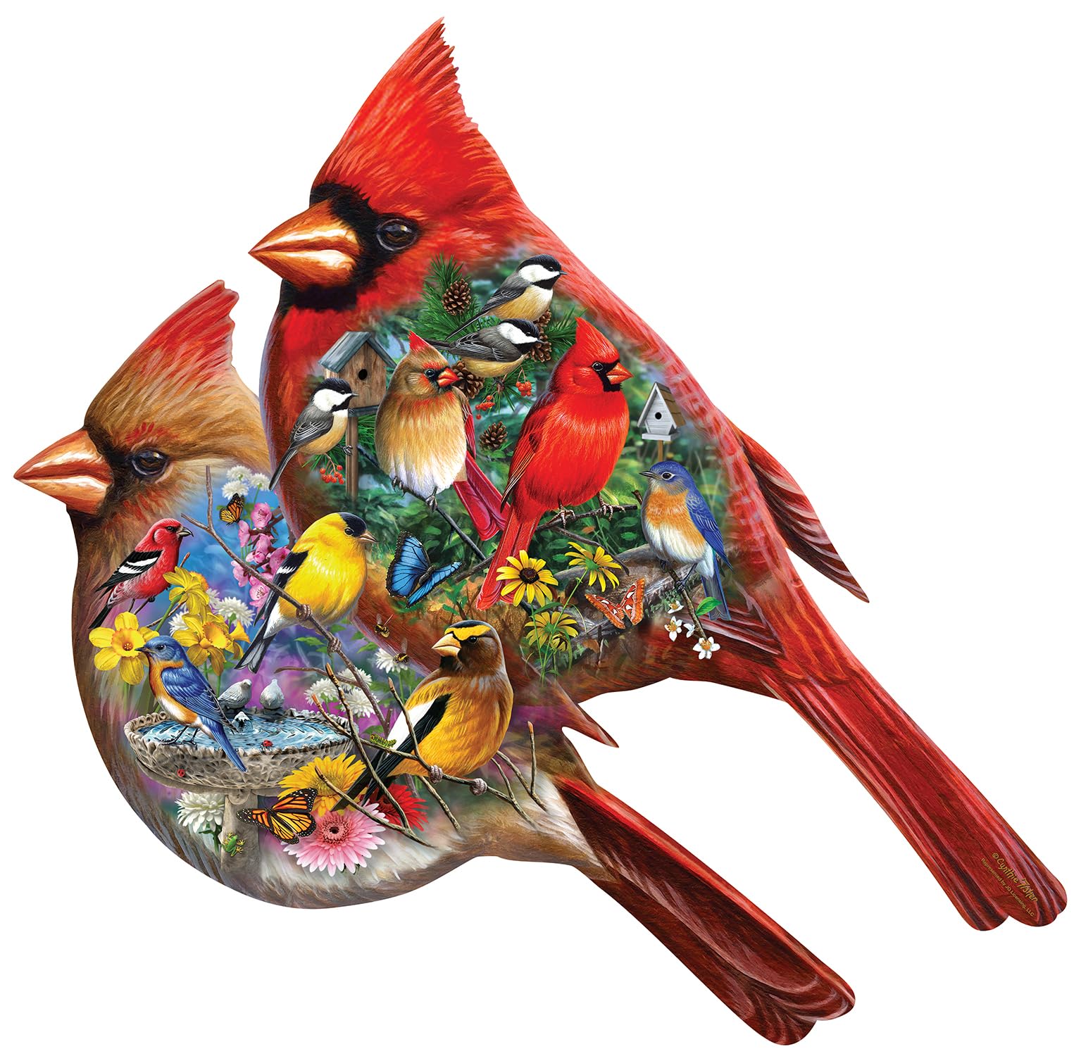 MasterPieces 1000 Piece Jigsaw Puzzle for Adults, Family, Or Kids - Cardinals - 27.5"x37.5"