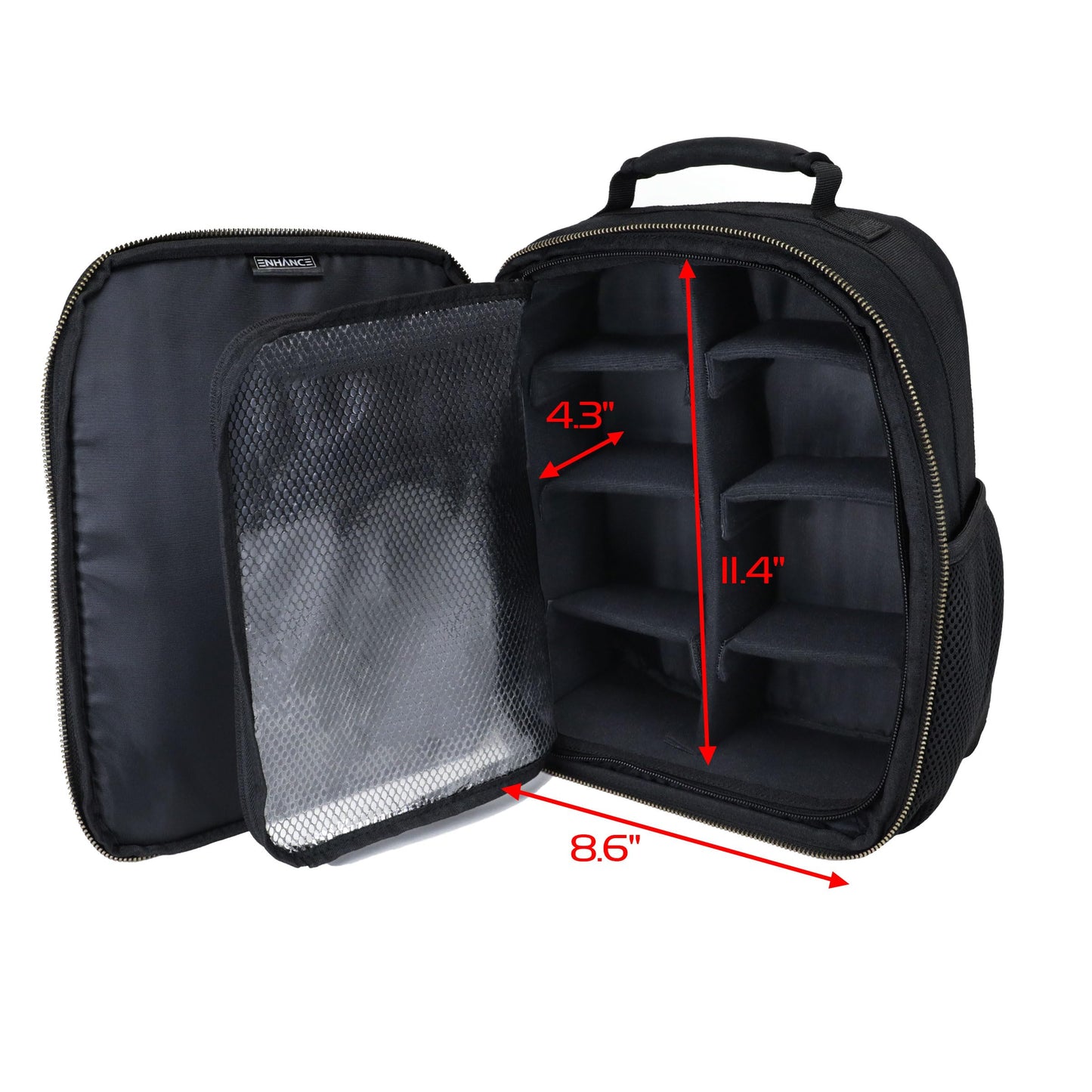 ENHANCE Small Card Backpack with Card Defender Screen, Customizable Interior, Storage for Dice Bag, Sleeves, Deck Boxes - TCG Backpack with Playmat