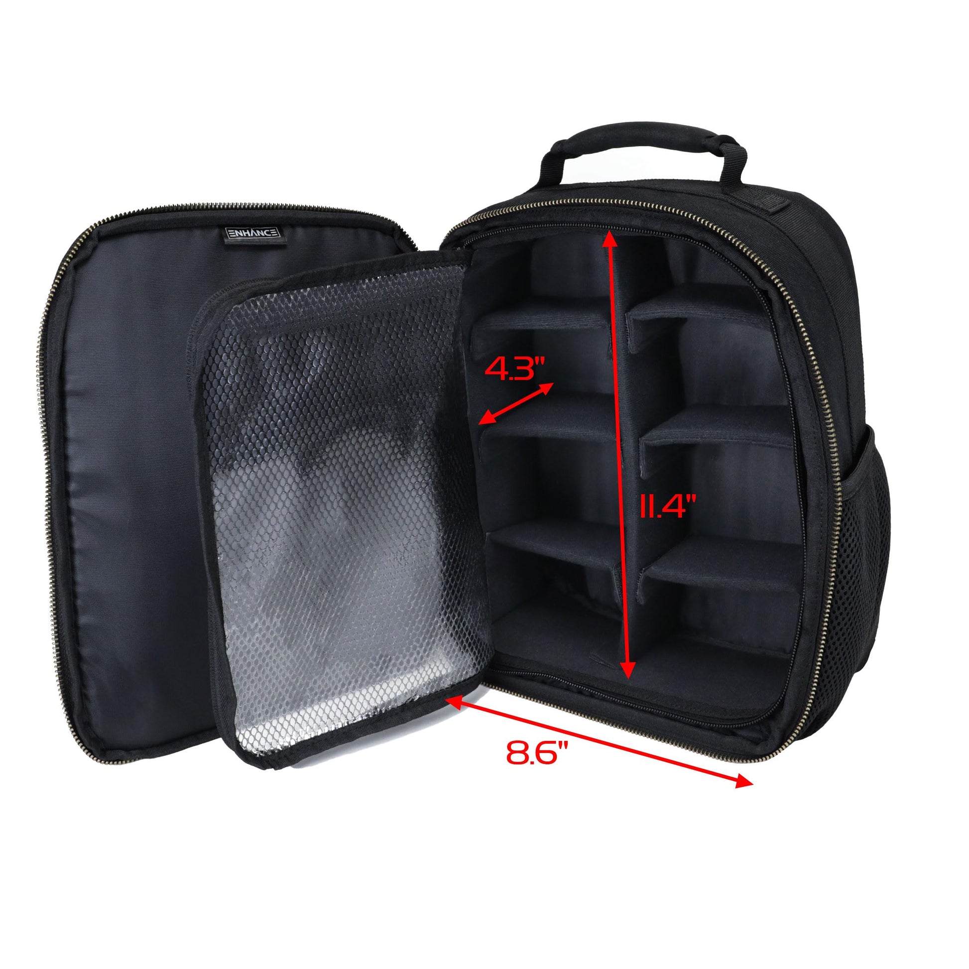 ENHANCE Small Card Backpack with Card Defender Screen, Customizable Interior, Storage for Dice Bag, Sleeves, Deck Boxes - TCG Backpack with Playmat