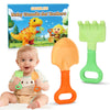 Baby Teething Toys, Baby Garden Teether Toys Shovel & Rake Silicone Teethers for Babies 0-6 6-12 Months, Multi-Texture Gum Massage Teething Relief