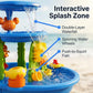 Bo-Toys 3-in-1 Sand and Water Table for Toddlers Ages 3+, Large Outdoor Sensory Play Table with Double-Layer Waterfall, Push-to-Squirt Fish, Spinning