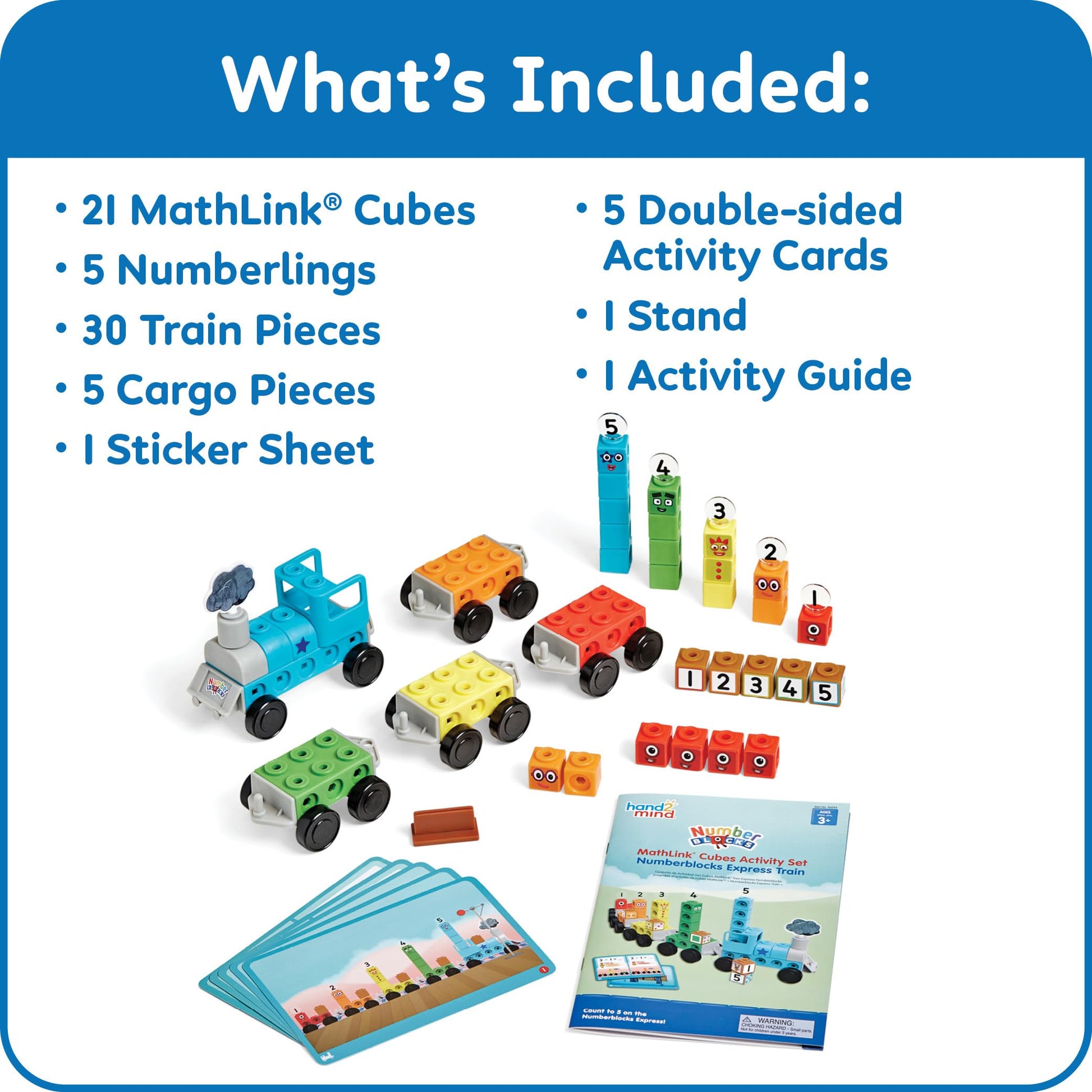 hand2mind Numberblocks Express Train MathLink Cubes Activity Set, Preschool Learning Activities, Train Toy, Counting Blocks, Number Toys, Kids
