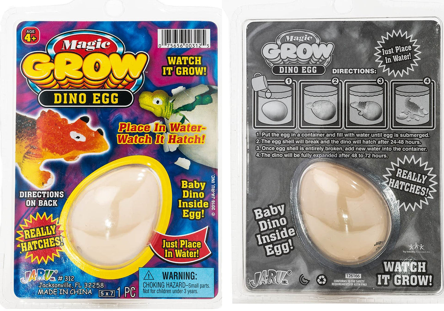 MAGIC GROW JA-RU Dino Egg Water Growing Toys (6 Dinosaur Eggs) Hatching & Growing Dinosaur in Water. Fidget Toys Bulk for Kids. Easter Basket