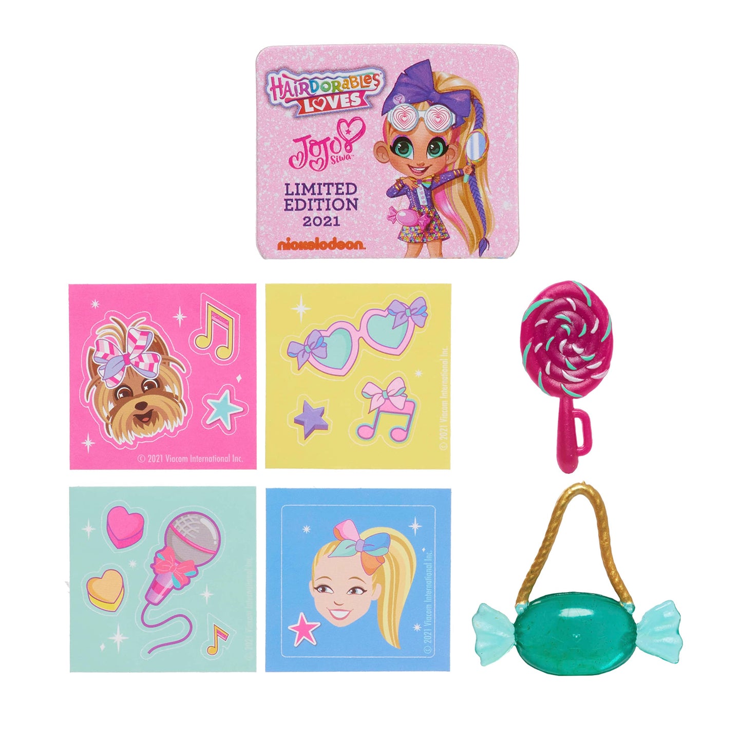 JoJo Siwa Hairdorables Loves JoJo Limited Edition Collectible Doll, Series 4, Candy Time, Includes 10 Surprises, Kids Toys for Ages 3 Up by Just Play