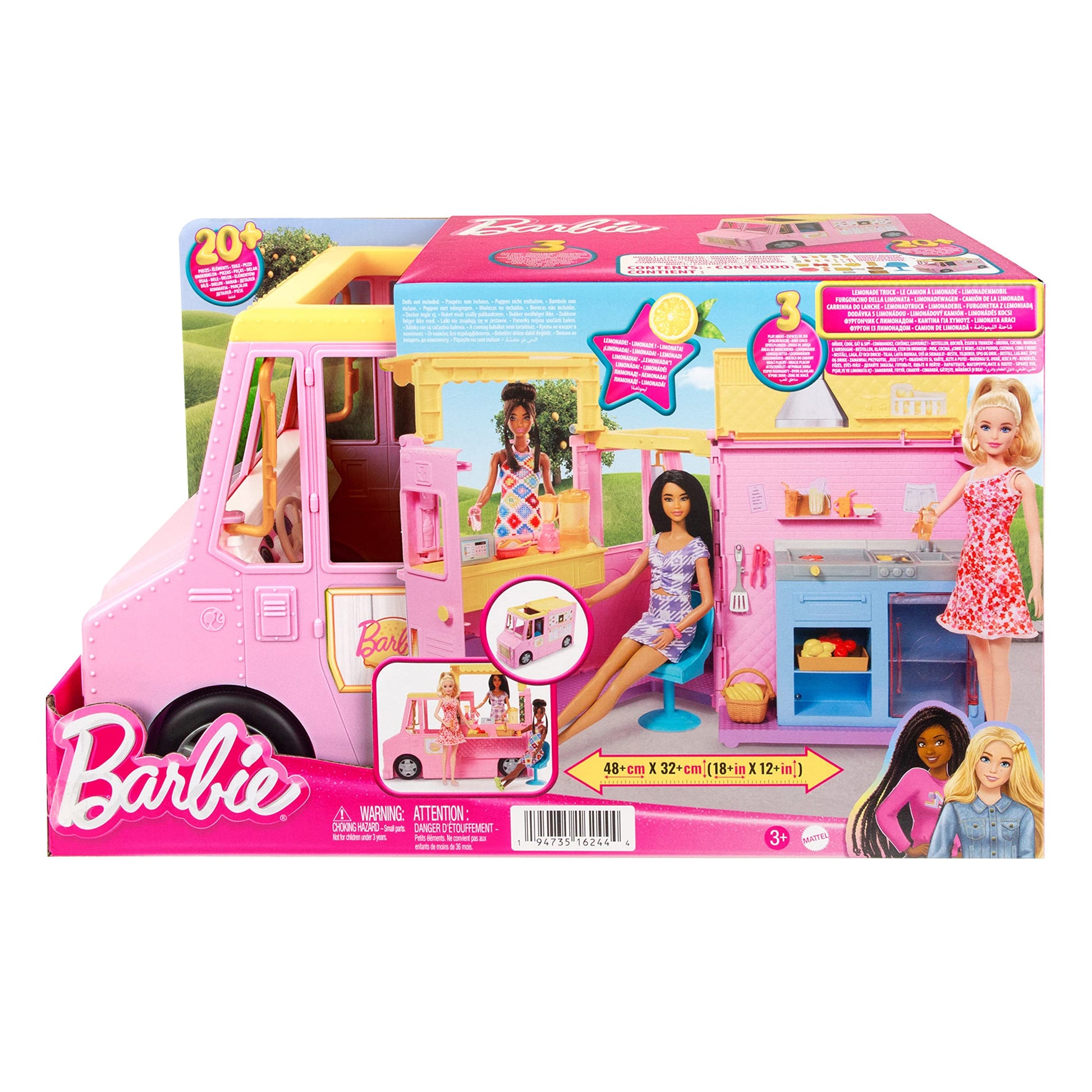 Barbie® Sets, Lemonade Truck Playset with 25 Pieces