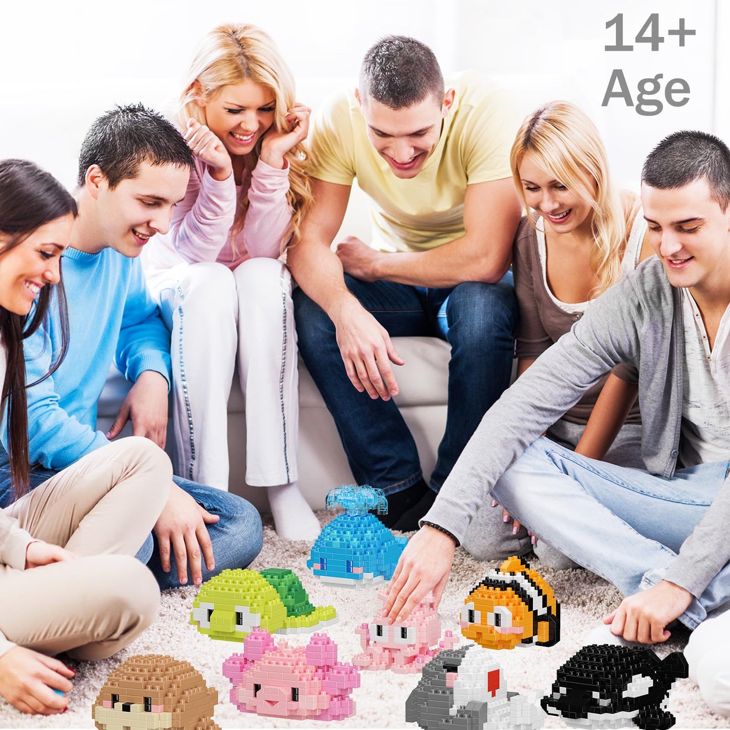 TENYEAH Party Favors, 12 Packs Mini Marine Animals Micro Building Blocks Set, Classroom Prizes, Small Toy Prizes, Goodie Bags, Birthday Festival