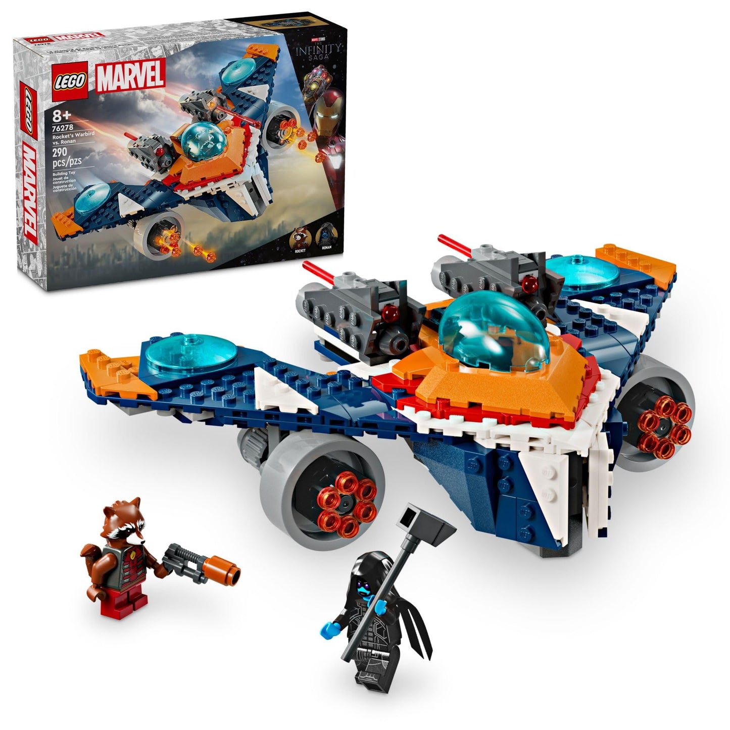 LEGO Marvel Rocket’s Warbird vs. Ronan, Buildable Super Hero Spaceship Toy for Kids, Guardians of The Galaxy Gift for Marvel Fans, Building Toy for
