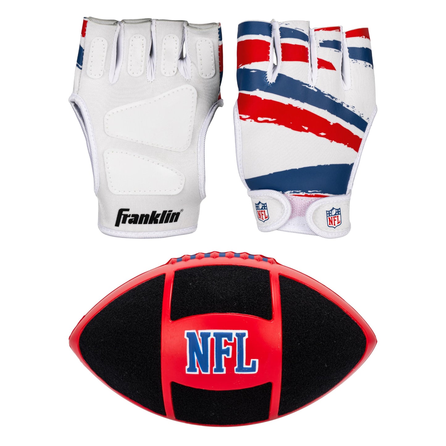 Franklin Sports NFL Sticky Fingers Football + Glove Set