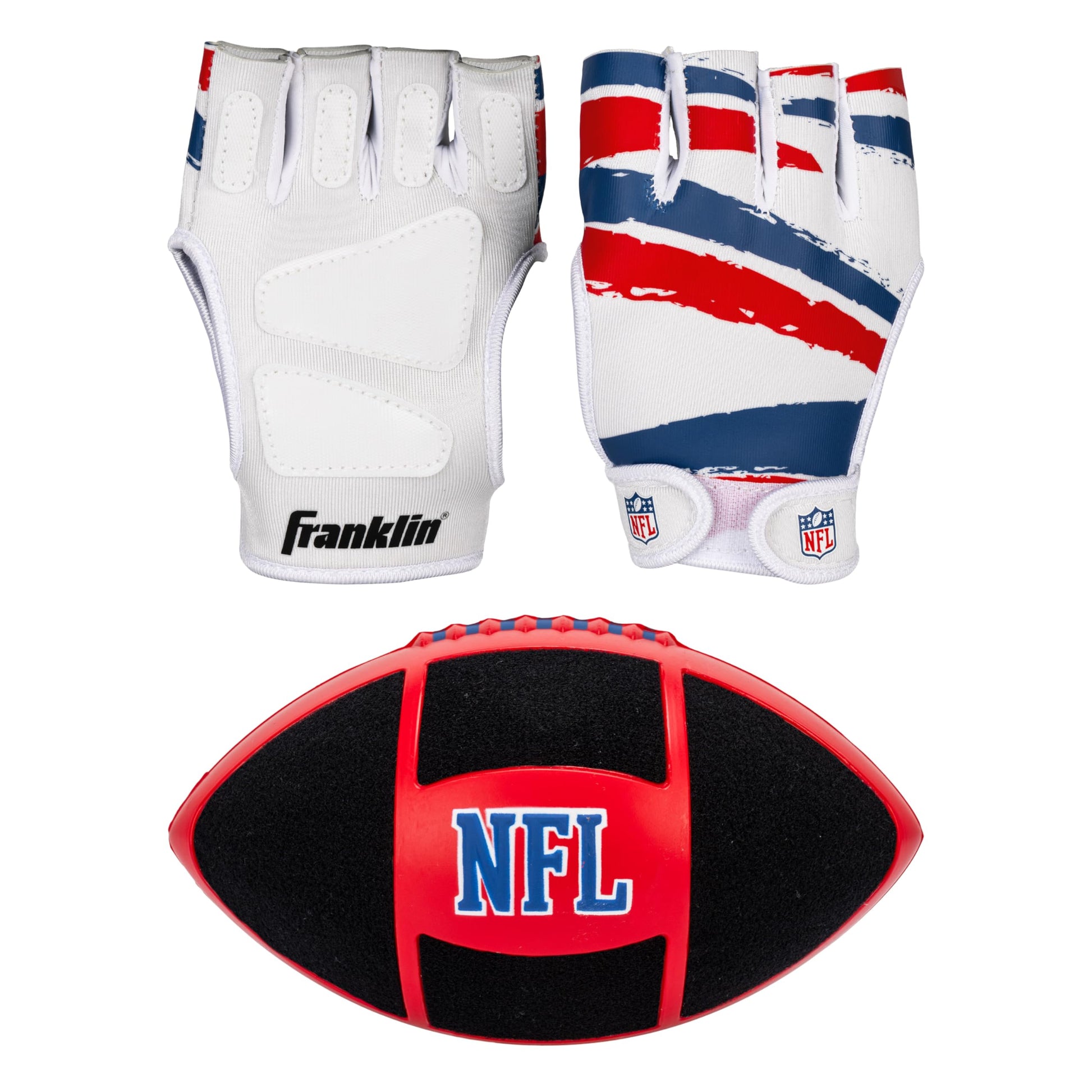 Franklin Sports NFL Sticky Fingers Football + Glove Set