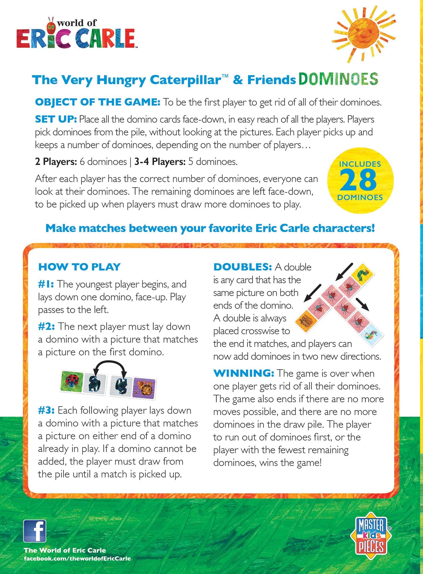 Masterpieces Eric Carle Colorful Picture Dominoes, 28 Piece