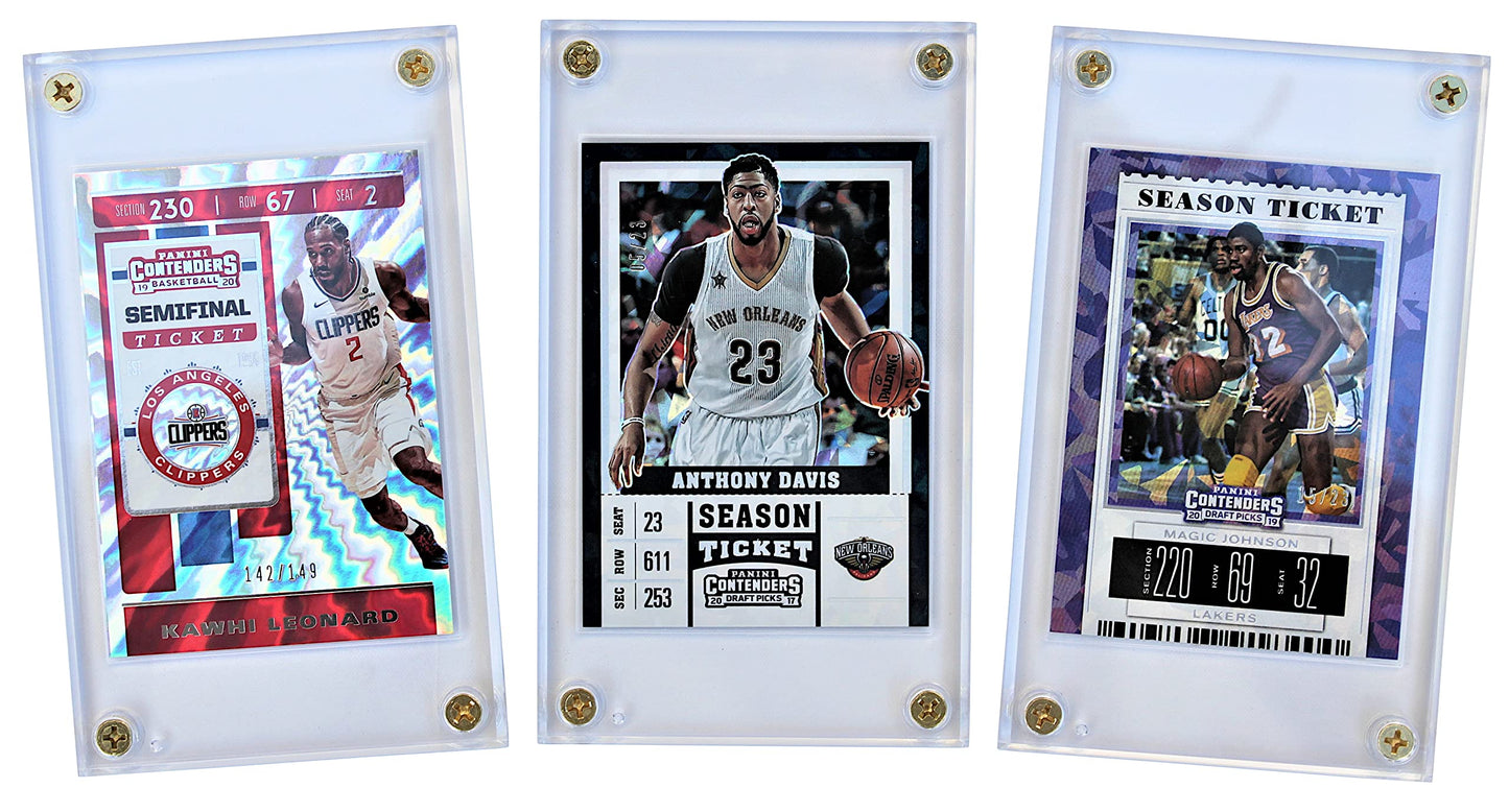 UVBLOC Baseball Card Holder Cases (5 Pack) Protectors Hard Plastic Screw Down 35pt Sleeves for Trading Football Basketball Sports Cards