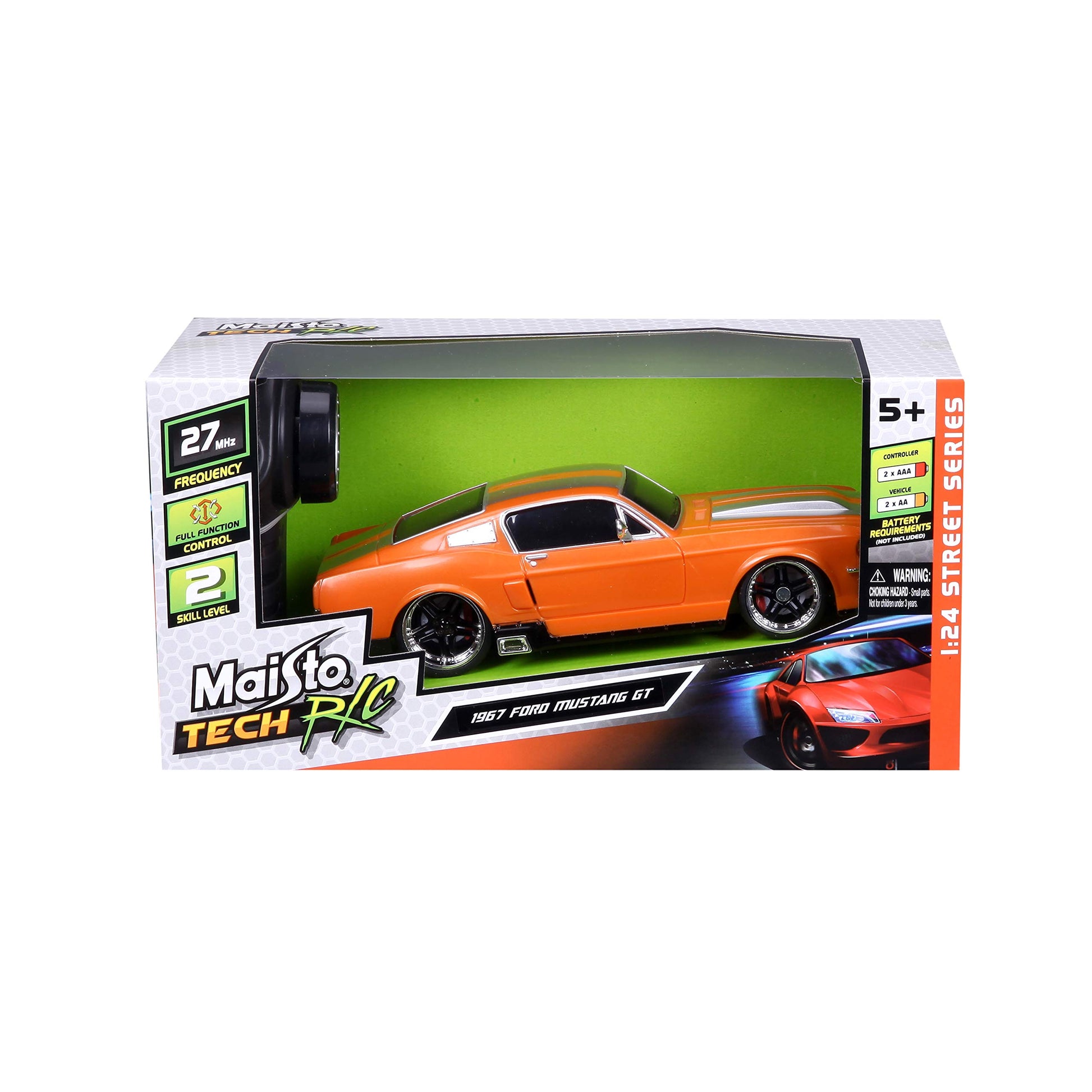 Maisto R/C 1:24 Scale 1967 Ford Mustang GT Radio Control Vehicle (Colors/ Mhz May Vary)
