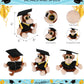 DolliBu Big Eye Monkey Graduation Plush Toy - Super Soft Graduation Stuffed Animal Dress Up with Gown and Cap with Tassel Outfit with Personalization