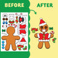 JOYIN 36 Pcs Christmas Make-a-face Sticker Sheets Make Your Own Xmas Cute Stickers with Gingerbread and Tree Sticker Series Design for Kids Party