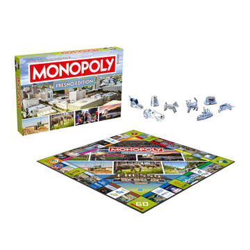 Monopoly Board Game Fresno CA Edition : 2-6 Players Family Board Games for Kids and Adults, Board Games for Kids 8 and up, for Kids and Adults, Ideal