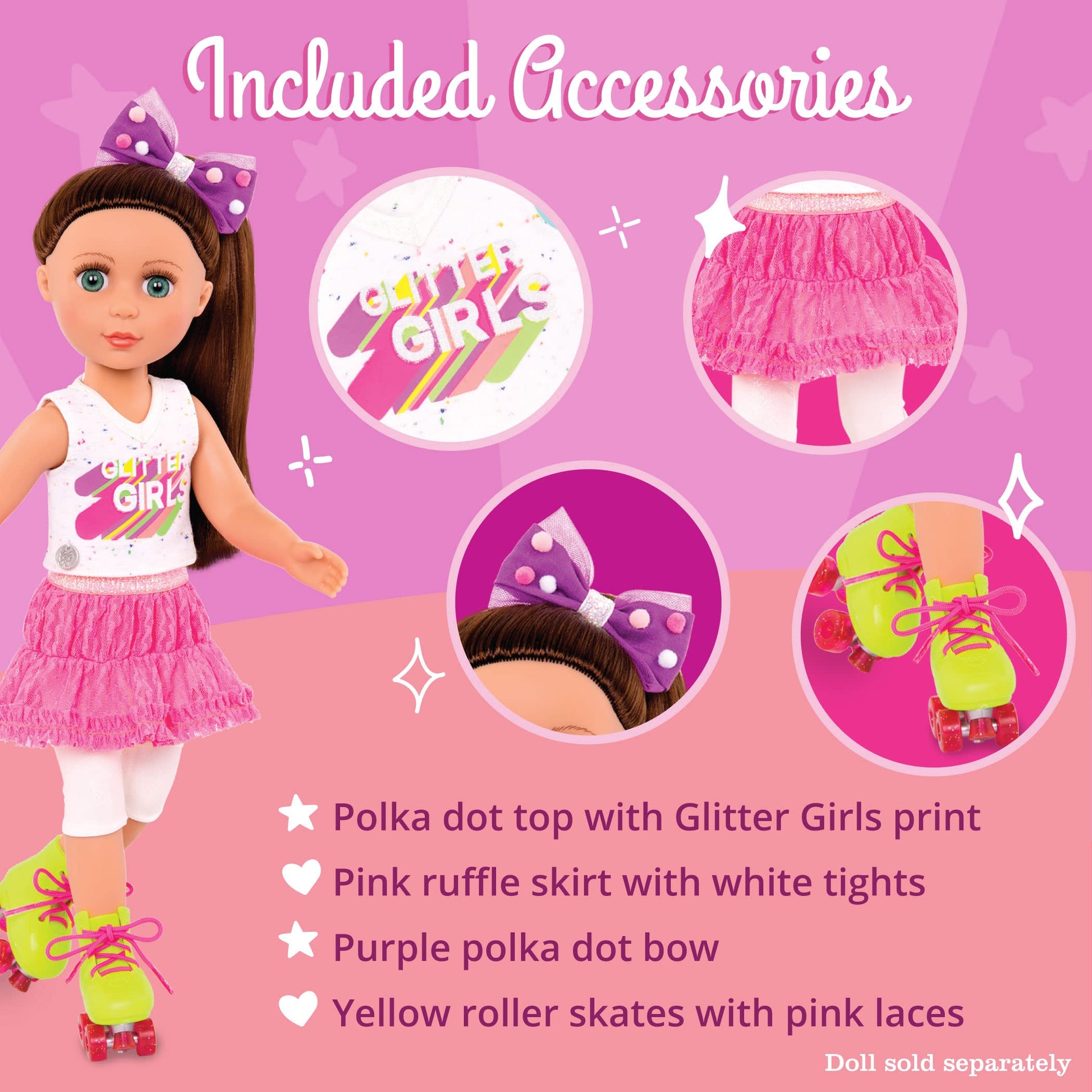 Glitter Girls - 14-Inch Doll Clothes - Roller Skating Fun - Deluxe Outfit with Roller Skates - Toys, Clothes, & Accessories for Girls 3+ Years