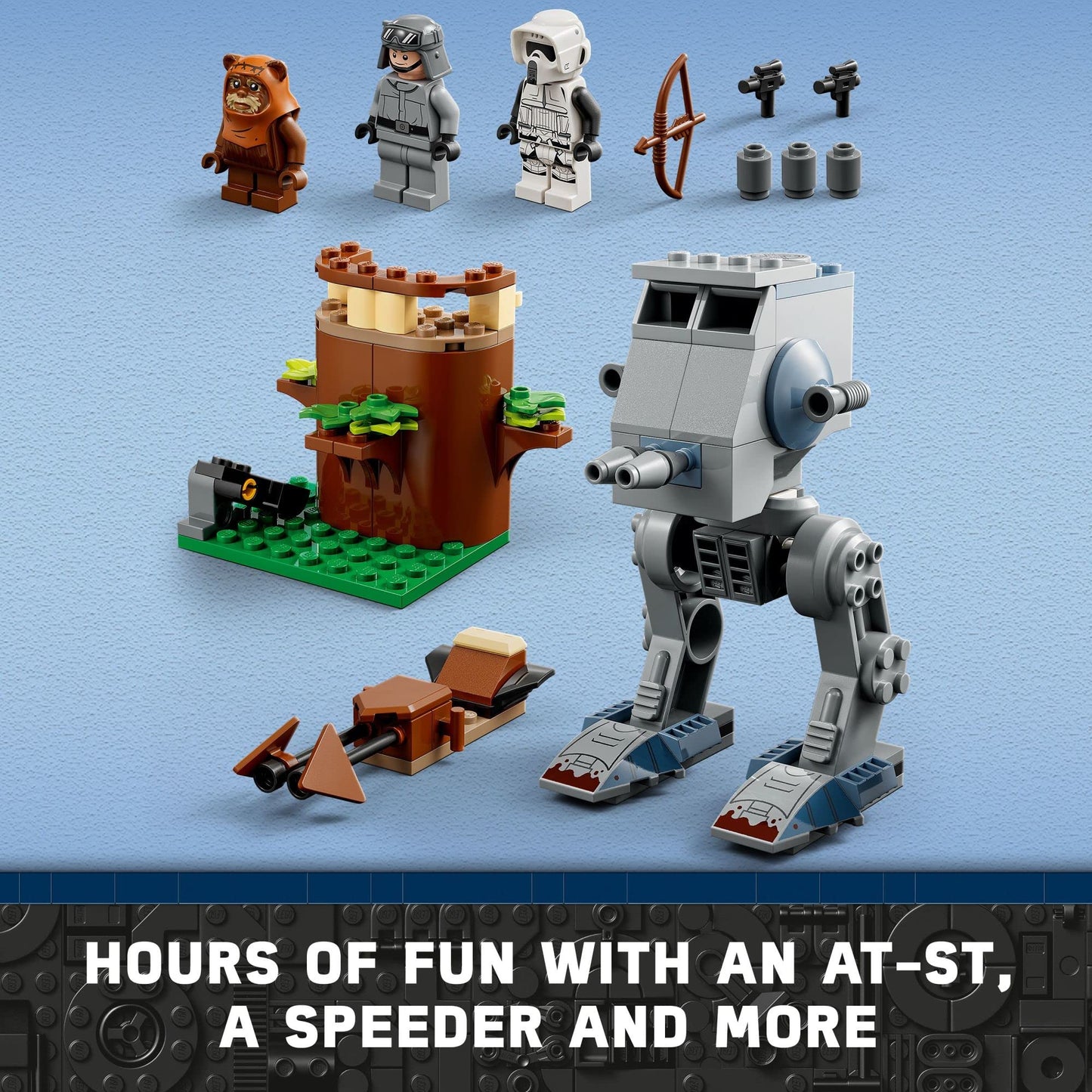 LEGO Star Wars at-ST 75332 Toy Building Set - Featuring Wicket The Ewok and Scout Trooper Minifigures, Expand Your Collection, Great Gift