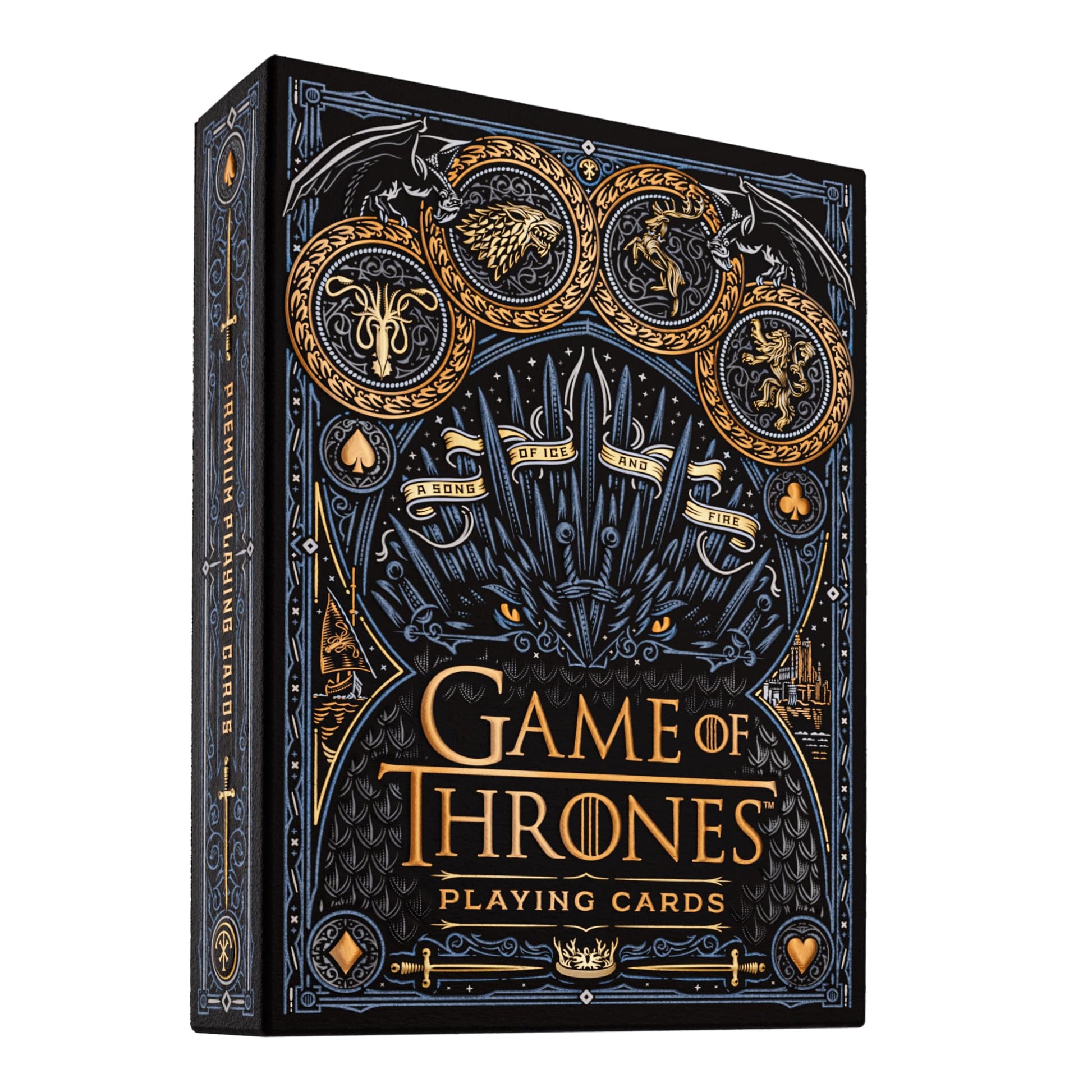 theory11 Game of Thrones Premium Playing Cards, Poker Size Standard Index, Black