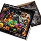 Halloween Puzzle 1000 Pieces for Adults - Gothic Puzzle with Haunted Houses, Ghosts, Pumpkins, Black Cats - Halloween Jigsaw Puzzles - 'Spooky Night'