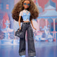 Barbie Signature My Scene Madison Doll & Accessories, Y2K-Inspired Outfit with Butterfly Top, Cargo Jeans, Denim Bag & Display Stand