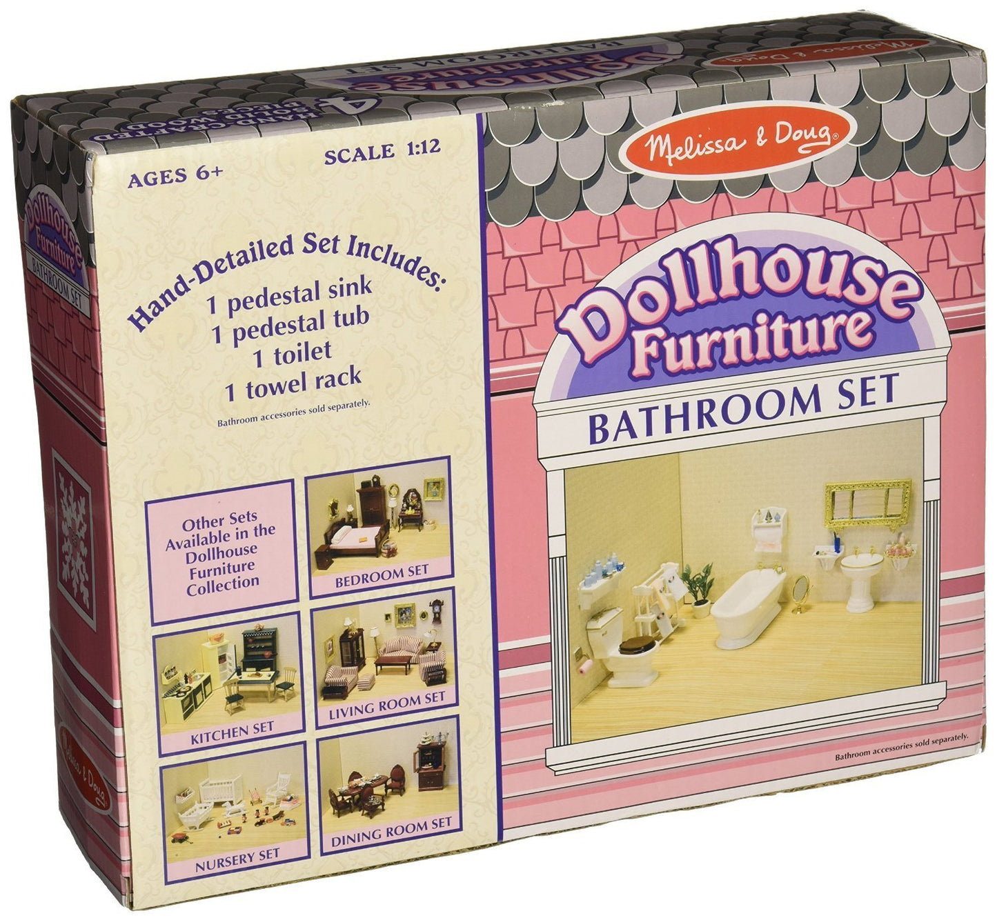 Melissa & Doug Doll-House Furniture- Bathroom Set