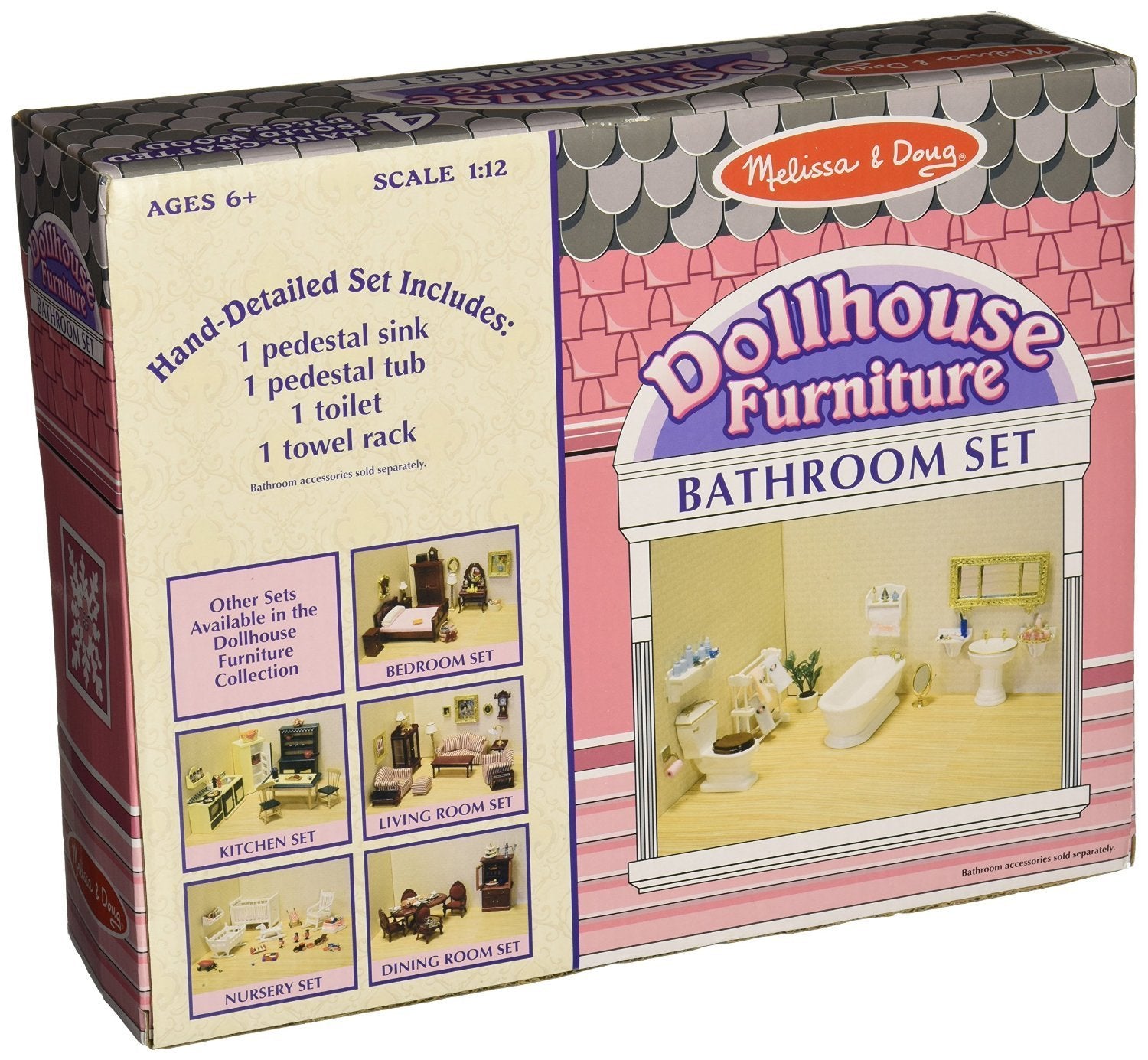 Melissa & Doug Doll-House Furniture- Bathroom Set