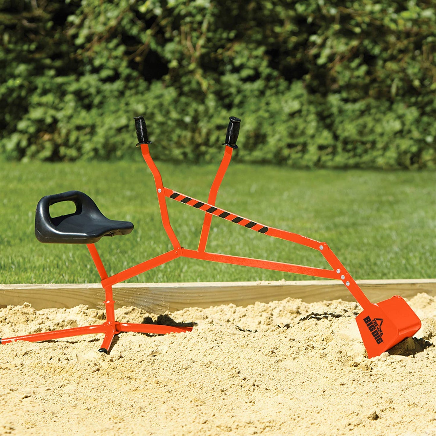 Big Dig Sand Digger Excavator Ride, w/Rotating Seat & Base for Kids Ages 3 and Up, Orange - Sandbox and Beach Pretend Construction Toy, Digging