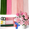 apinud Pipe Cleaners Flowers with Glue Gun, 500PCS Pipe Cleaners Craft Kits, Chenille Stems Bulk for Flower Making, DIY Gifts Arts Supplies