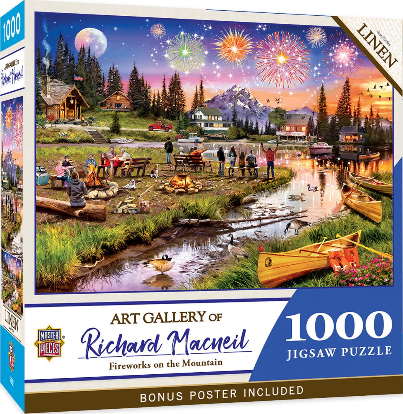 MasterPieces 1000 Piece Jigsaw Puzzle for Adults, Family, Or Youth - Fireworks on The Mountain - 19.25"x26.75"