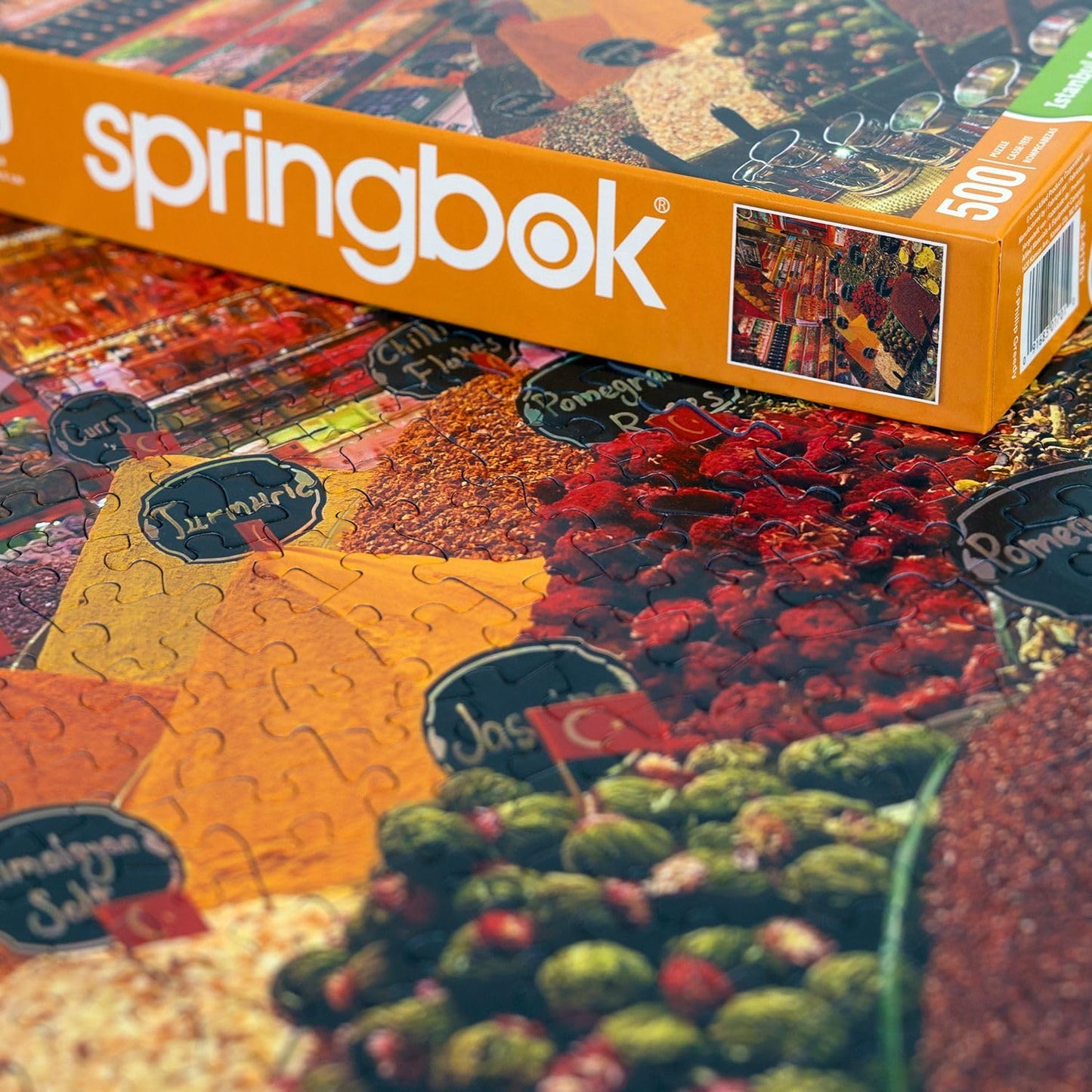 Springbok's Istanbul Spice Market 500 Piece Jigsaw Puzzle for Adults Takes You on a Journey Through The Colorful Markets of Istanbul - Made in The USA