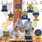 WINPOGEE 9PCS We Appreciate You Honeycomb Centerpieces Blue Gold Glitter Thank You Table Centerpieces Table Topper Decor Teacher Doctor Nurse Employee