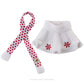 The Elf on the Shelf Claus Couture Collection Snowflake Skirt & Scarf - Red and White Holiday Outfit for Scout Elves - Festive Elf Clothes Accessory