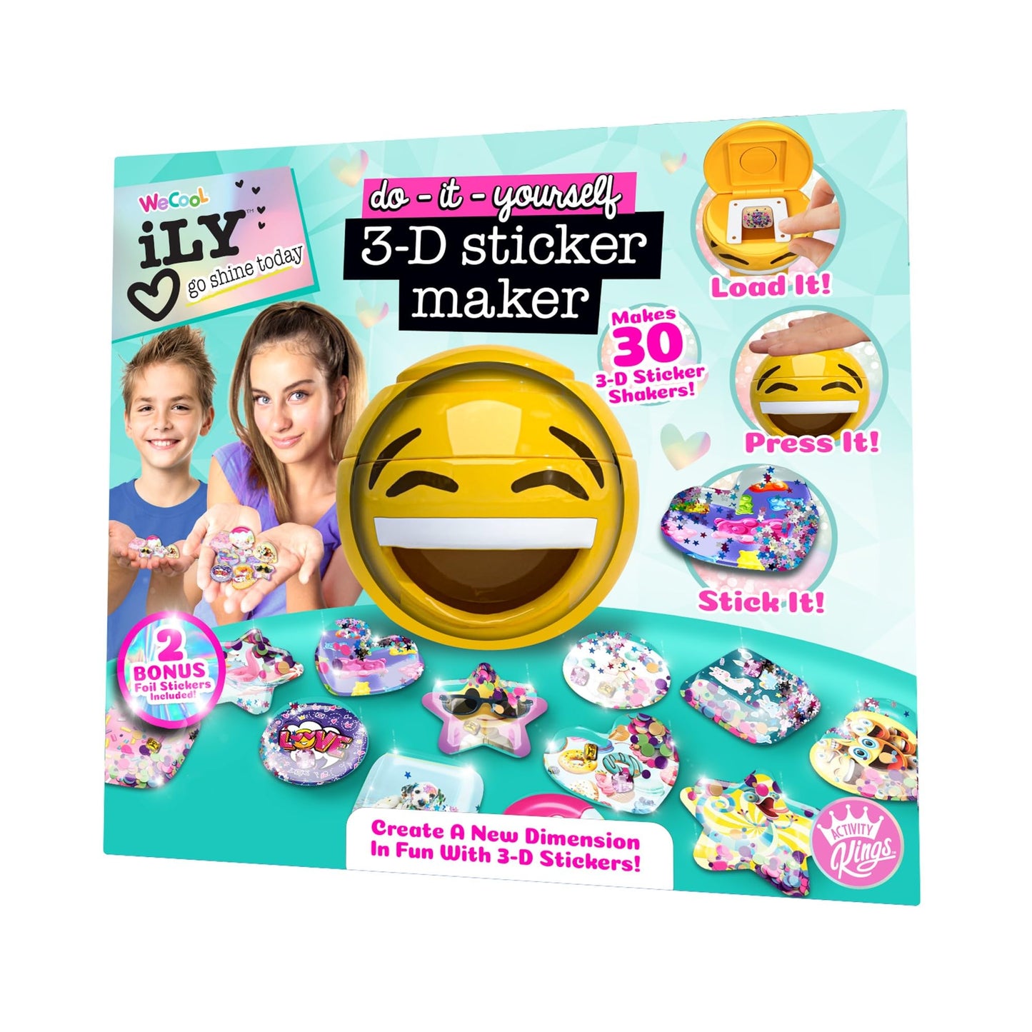 ACTIVITY KINGS ILY DIY 3D Sticker Maker - Arts & Crafts Kit for Kids Ages 6+ | Makes 30 Custom Stickers Fun & Creative Toy Gift for Boys & Girls