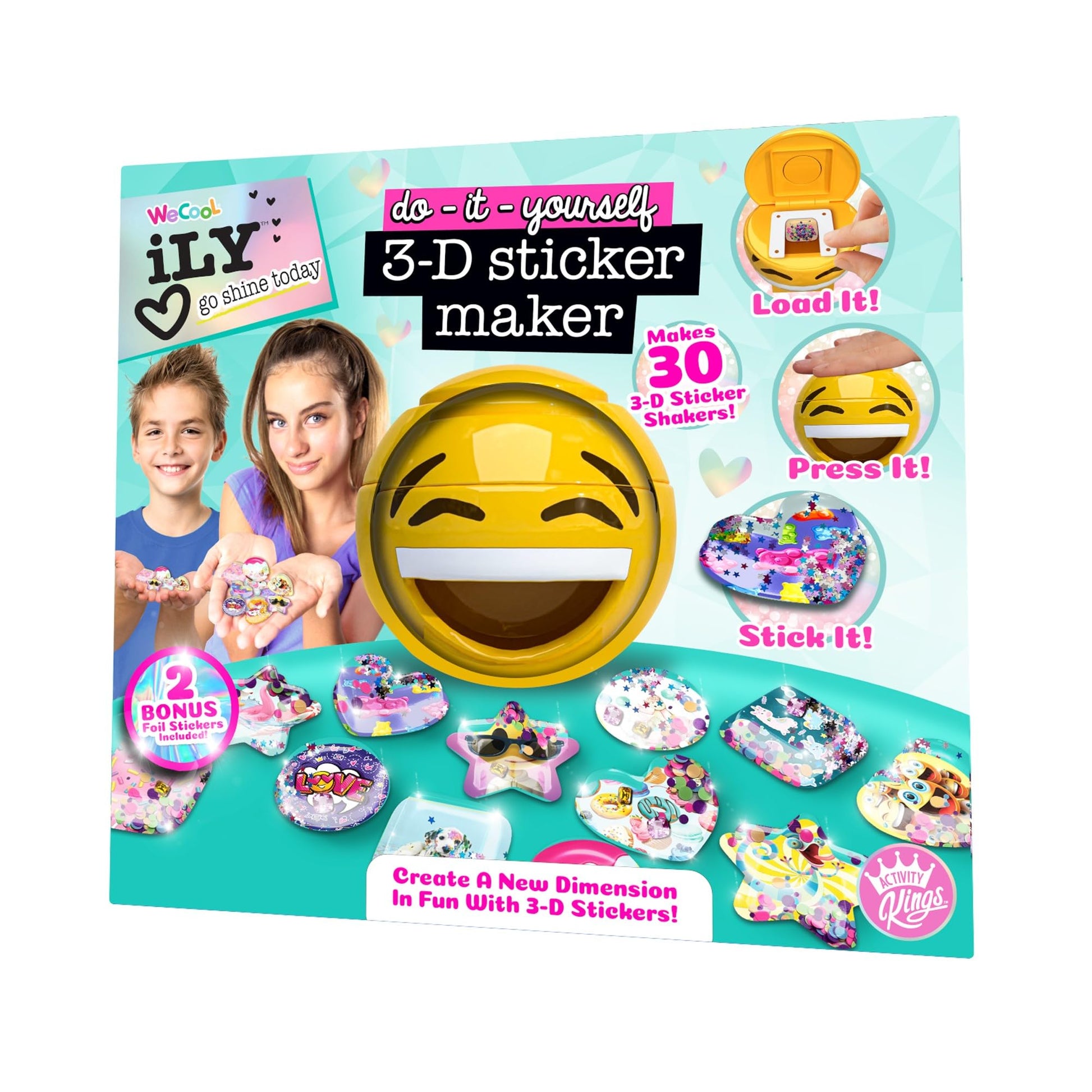 ACTIVITY KINGS ILY DIY 3D Sticker Maker - Arts & Crafts Kit for Kids Ages 6+ | Makes 30 Custom Stickers Fun & Creative Toy Gift for Boys & Girls