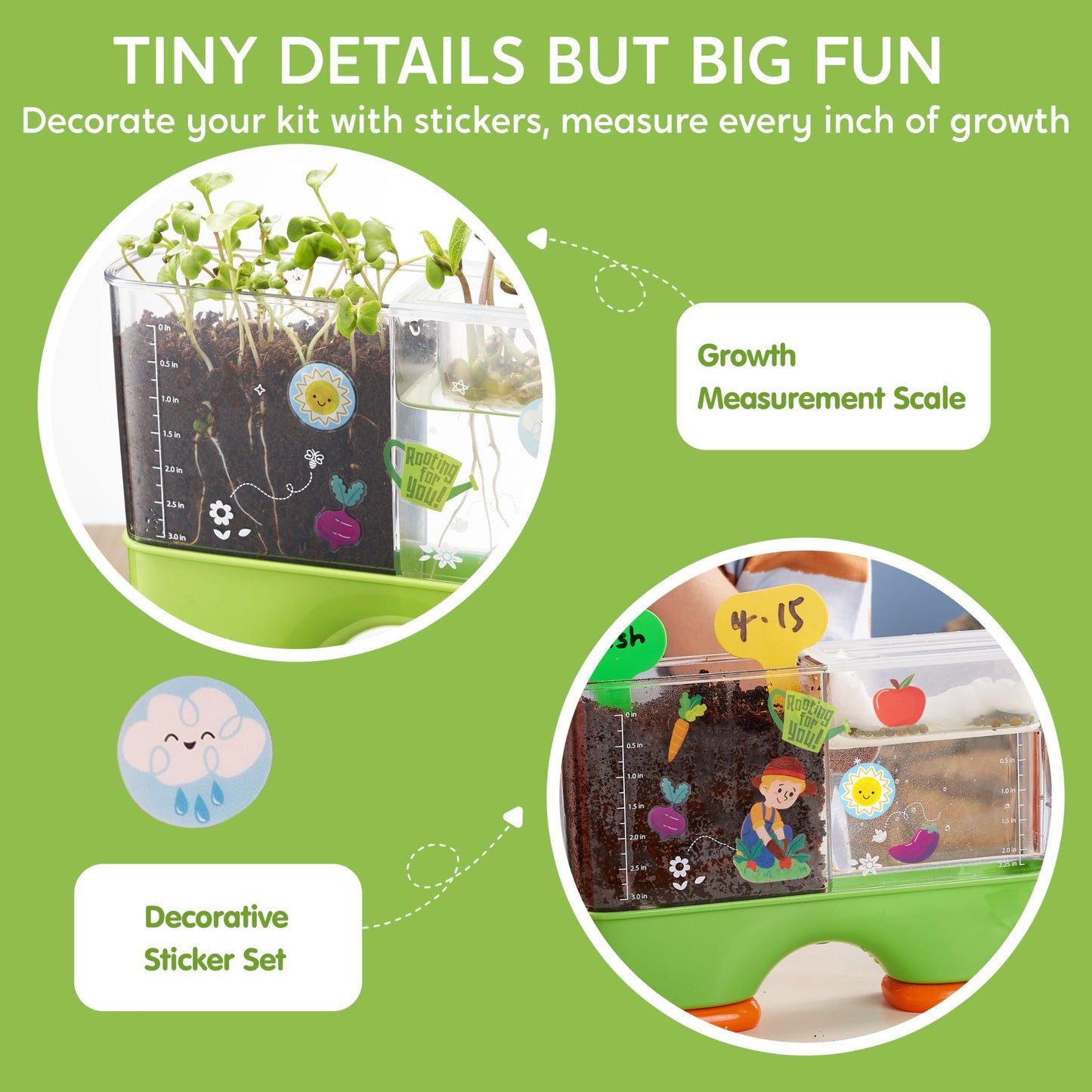 JOVA Klever Kits 2-in-1 Root Viewer & Planting Science Kit for Kids - STEM Learning Gifts for Kids Aged 6+, Soil & Hydro Observation Kit Birthday Toys