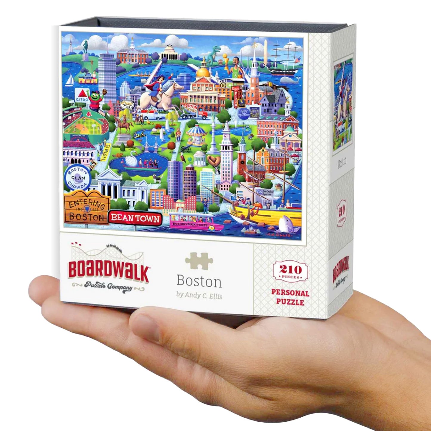 Boardwalk Boston 210 Piece Personal Puzzle, Jigsaw Puzzles with Premium Box, Boston Gifts for Adults, 6"x8"