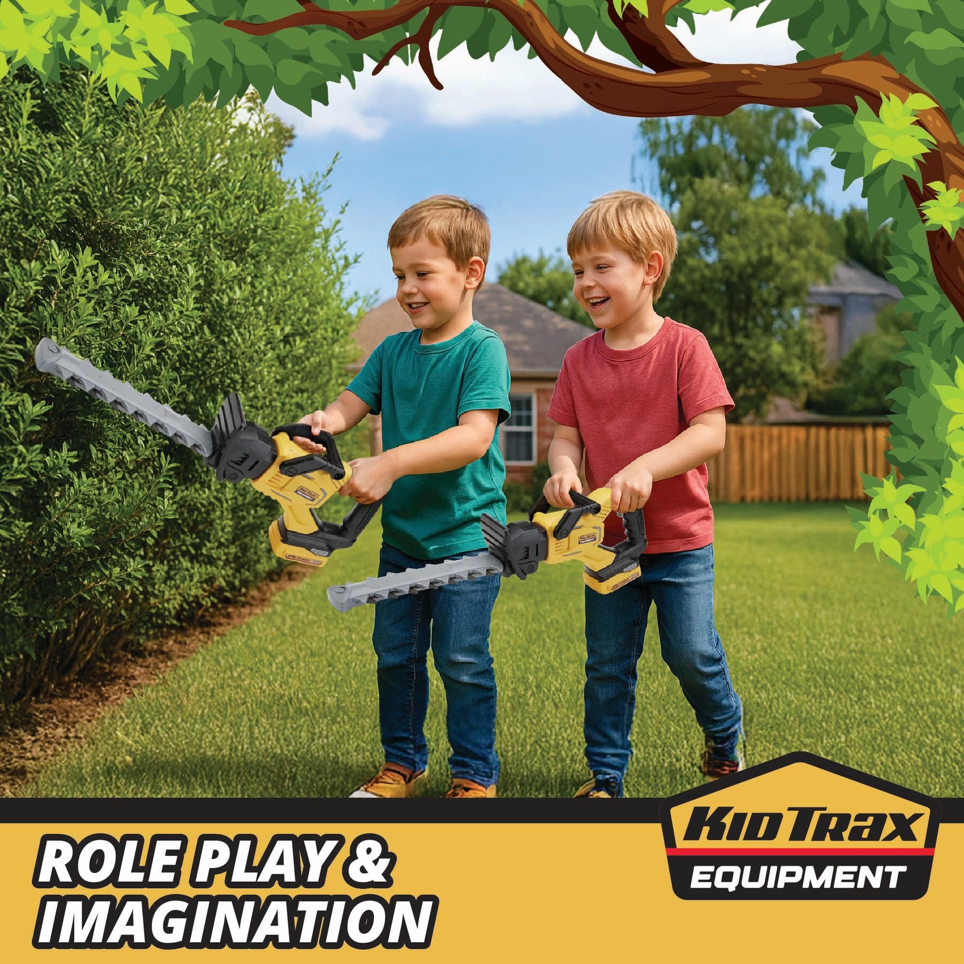 Kid Trax Hedge Trimmer Construction Toys - Outdoor Toys, Gardening Tools, Tools for Kid, Hedge Trimmer Cordless, Kids Toy, Pretend Play, Realistic