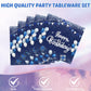 Navy Blue and Sliver Birthday Decorations Happy Birthday Party Tableware Set Happy Birthday Tablecloths and Plates Napkins Party Dinnerware for Men