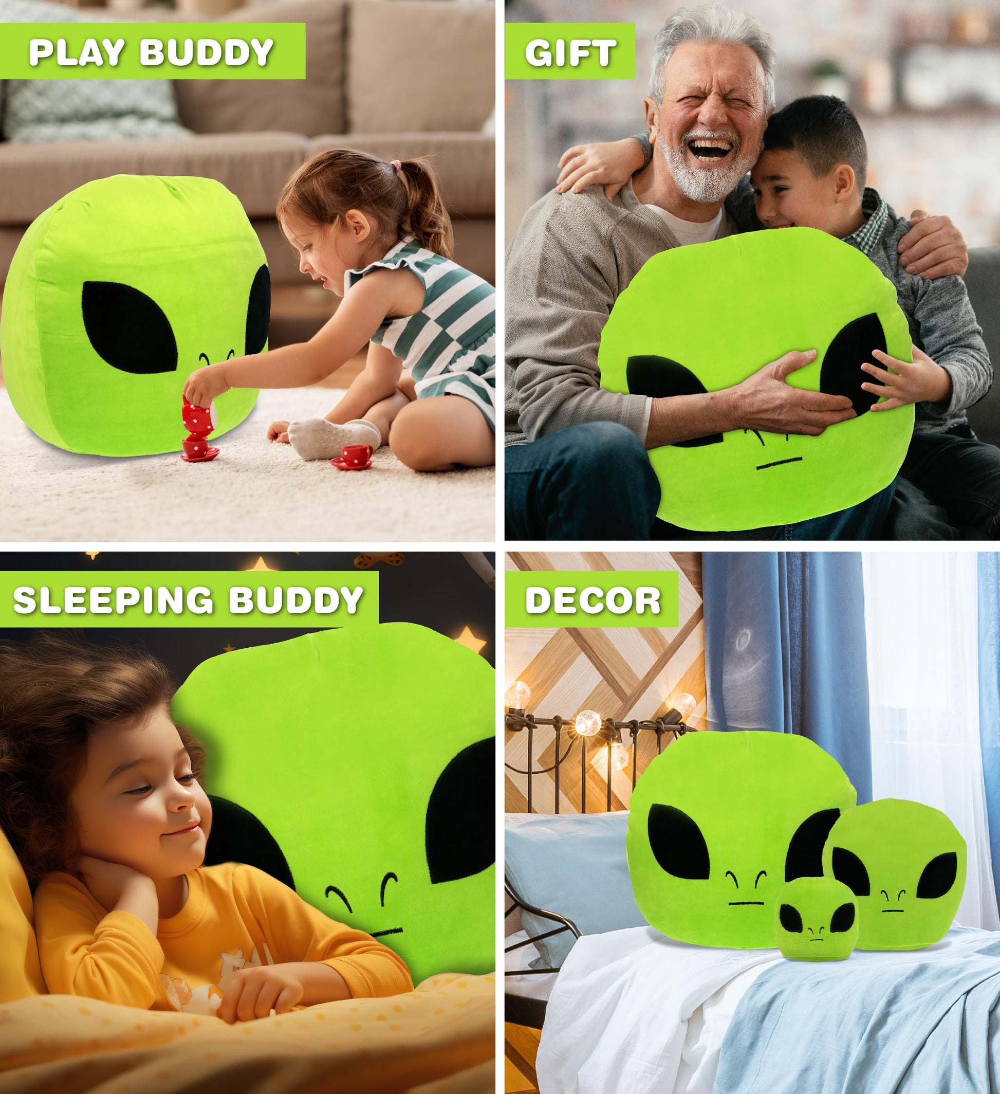 DolliBu Snug Mooshies Alien Stuffed Animal Plush Toy - Large Cuddly Space Super Squishy Soft Toys, Huggable Big Plush Animals for Girls and Boys, Cute
