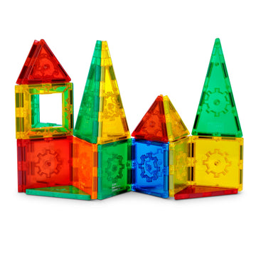 Tytan Magnetic Tiles 25-Piece Building Set by ZURU - Colourful STEM Construction Toy with Strong Snap-Fit Tiles for 2D and 3D Play, Includes Carry