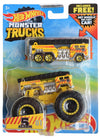 Hot Wheels Monster Trucks 5 Alarm, [Yellow] Includes Die Cast Car 1:64 Scale