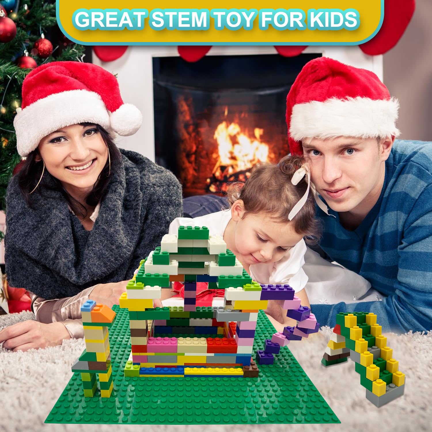 ekuzi Building Bricks Compatible with Lego Classic, 500 Pieces Basic Bulk Building Blocks in Random Color
