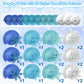 Winter Snowflake Hanging Decorations 30 Pcs Blue and Silver Christmas Ceiling Streamers Hanging Decorations Glittery Snowflakes Swirls for Wonderland