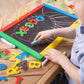 Melissa & Doug Magnetic Chalkboard and Dry-Erase Board with 36 Magnets (Numbers and Uppercase Letters), Chalk, Eraser, and Dry-Erase Pen