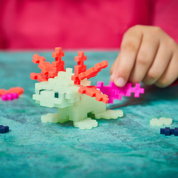 PLUS PLUS Axolotl - 3D Puzzle Sea Creatures Toy, Ocean Animals Figures Tube - Mini Interlocking Building Block Set Gifts for Girls & Boys