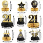 9 Pieces 21st Birthday Decoration 21 st Birthday Centerpieces for Tables Decorations Cheers to 21 Years Honeycomb Table Topper for Men and Women 21