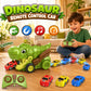 Motivekit RC Dinosaur Truck for Kids Ages 3+, Remote Control Car Carrier with 12 Magnetic Mini Cars, 2.4 GHz RC Toy Car with Music, Indoor Dinosaur