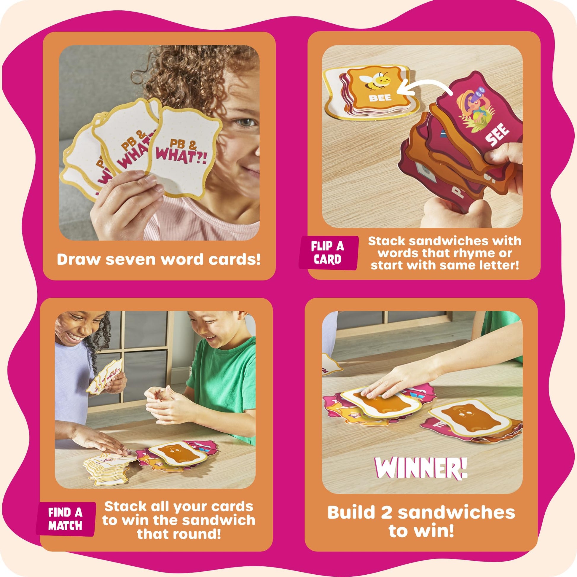 Learning Resources PB & What?! - Learn to Read Rhyming Games for Kids, Literacy Phonics Game, Elementary Classroom Matching Games, Learning Game